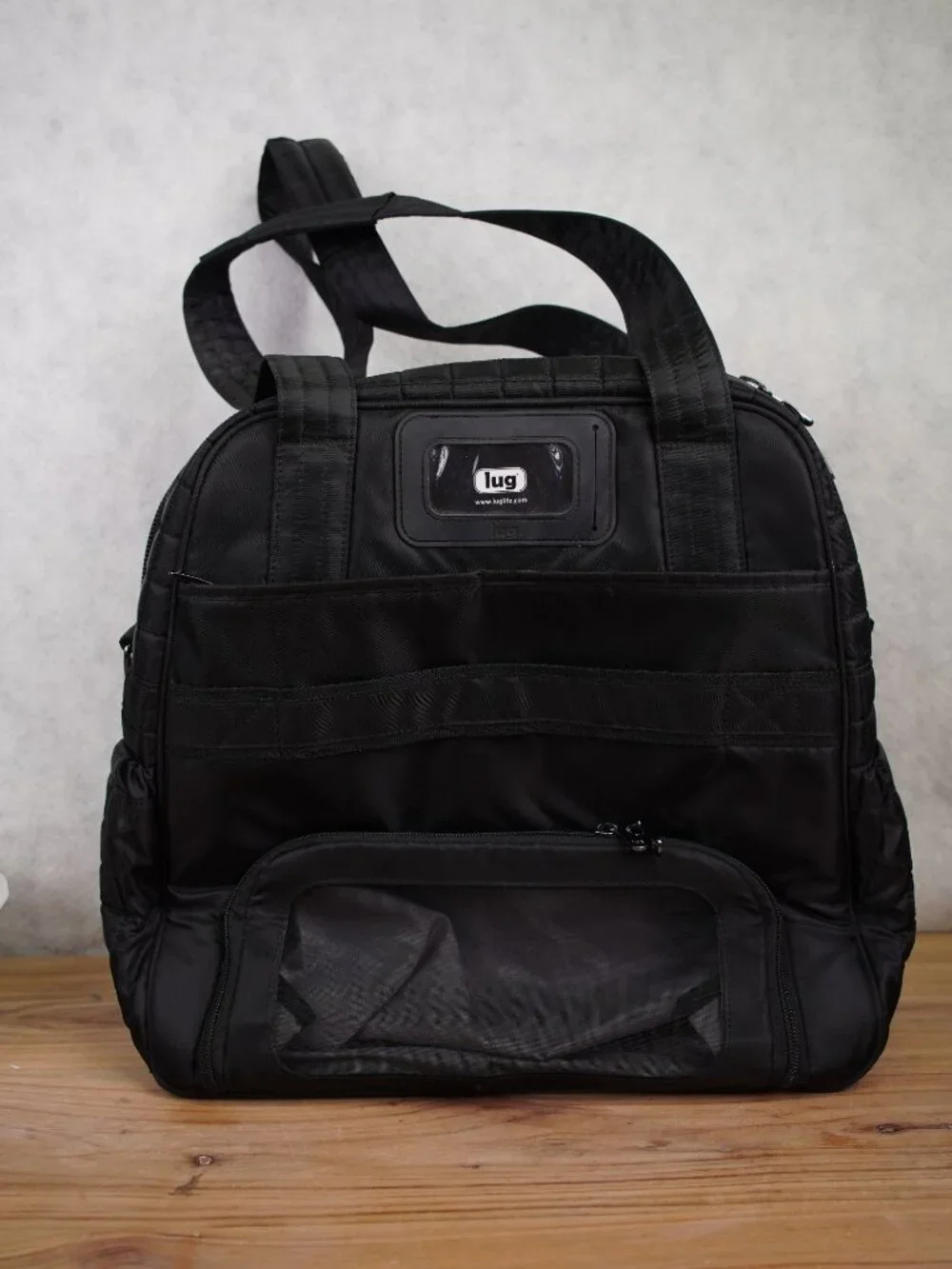 Lug Puddle Jumper Quilted Tote Bag Black Overnight Travel Gym Bag Multi Pockets